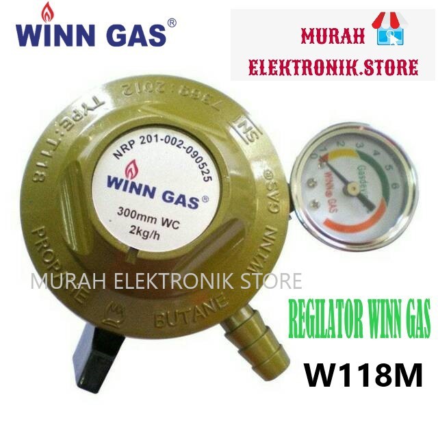 Regulator Kompor Winn Gas W 118 M Tekanan Rendah Meter / Meteran W118M