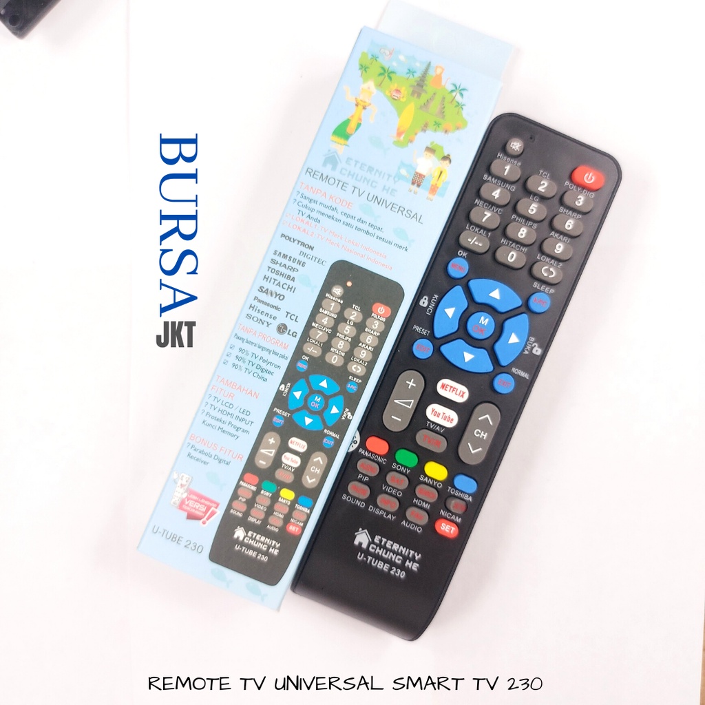 REMOTE TV UNIVERSAL YOUTUBE NETFLIX POLYTRON SAMSUNG TOSHIBA LG TCL TANPA PROGRAM UTUBE 230