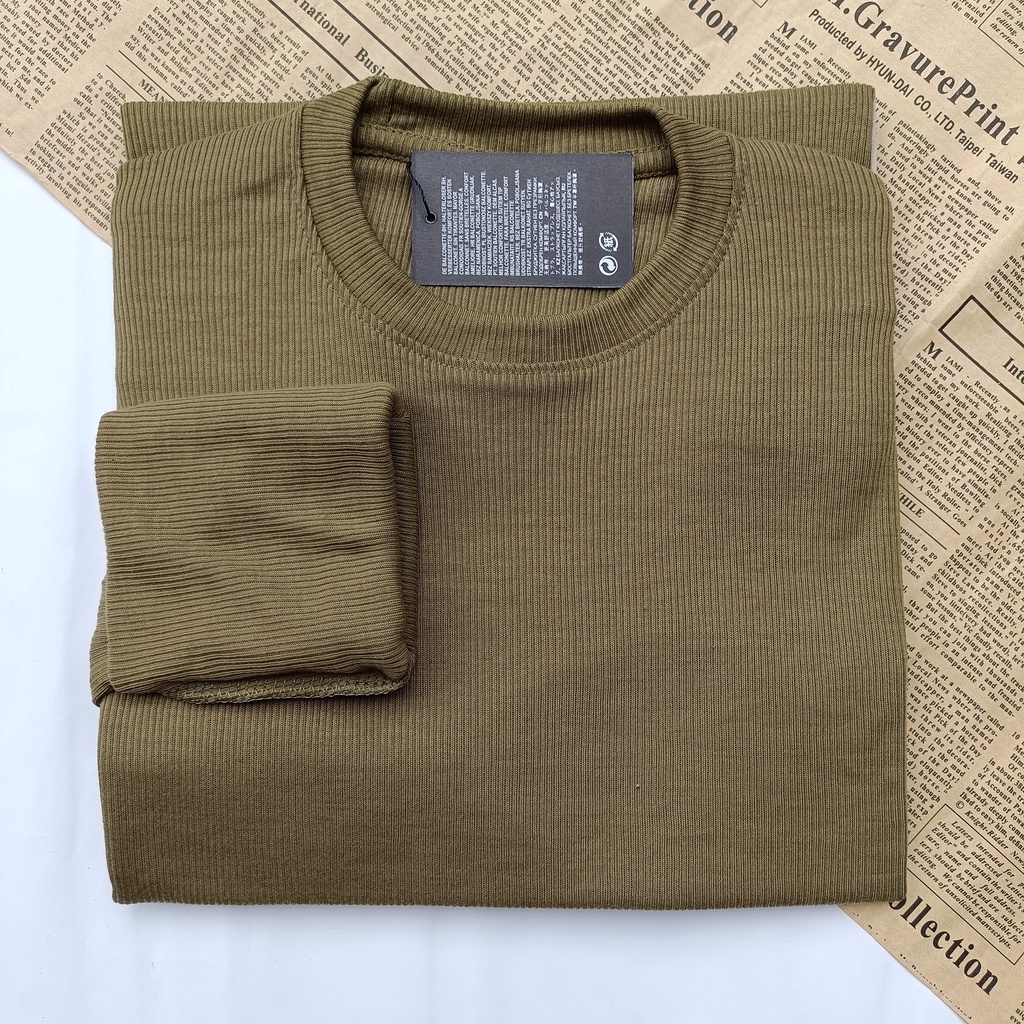 PART II Kaos Rib Premium / Kaos Grosir / Kaos Rib Premium Tebal / Kaos Lengan Panjang Termurah-Dark olive