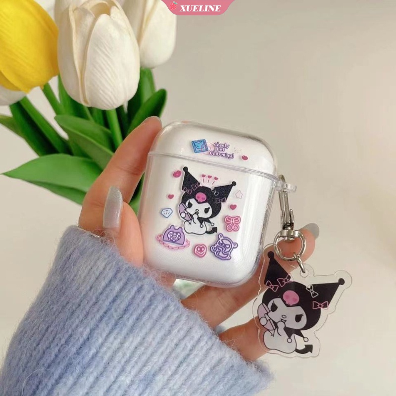 Casing Soft Case Silikon Motif Kartun Nakal Kuromi Untuk AirPods 1 / 2 pro