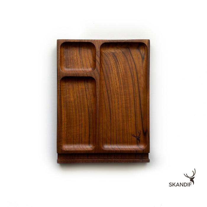 

Stand / Skandif Catchall Tray Premium Teak Wood Desk Organizer Kayu Jati (Se) Kualitas Terbaik