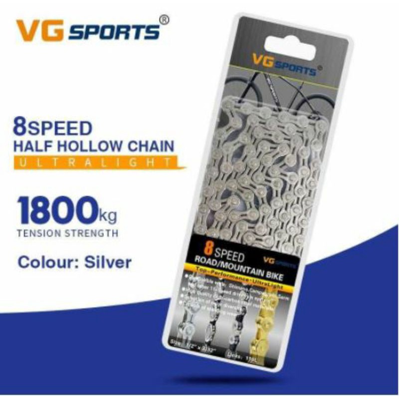 VG Sport 8speed silver hollow VGsport VG sport silver chain sepeda lipat MtB Roadbike 8speed not YBN