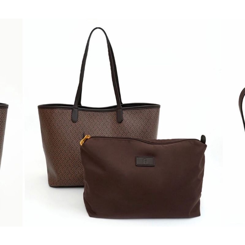 Buttonscarves izzy tote bag Brown dan Black