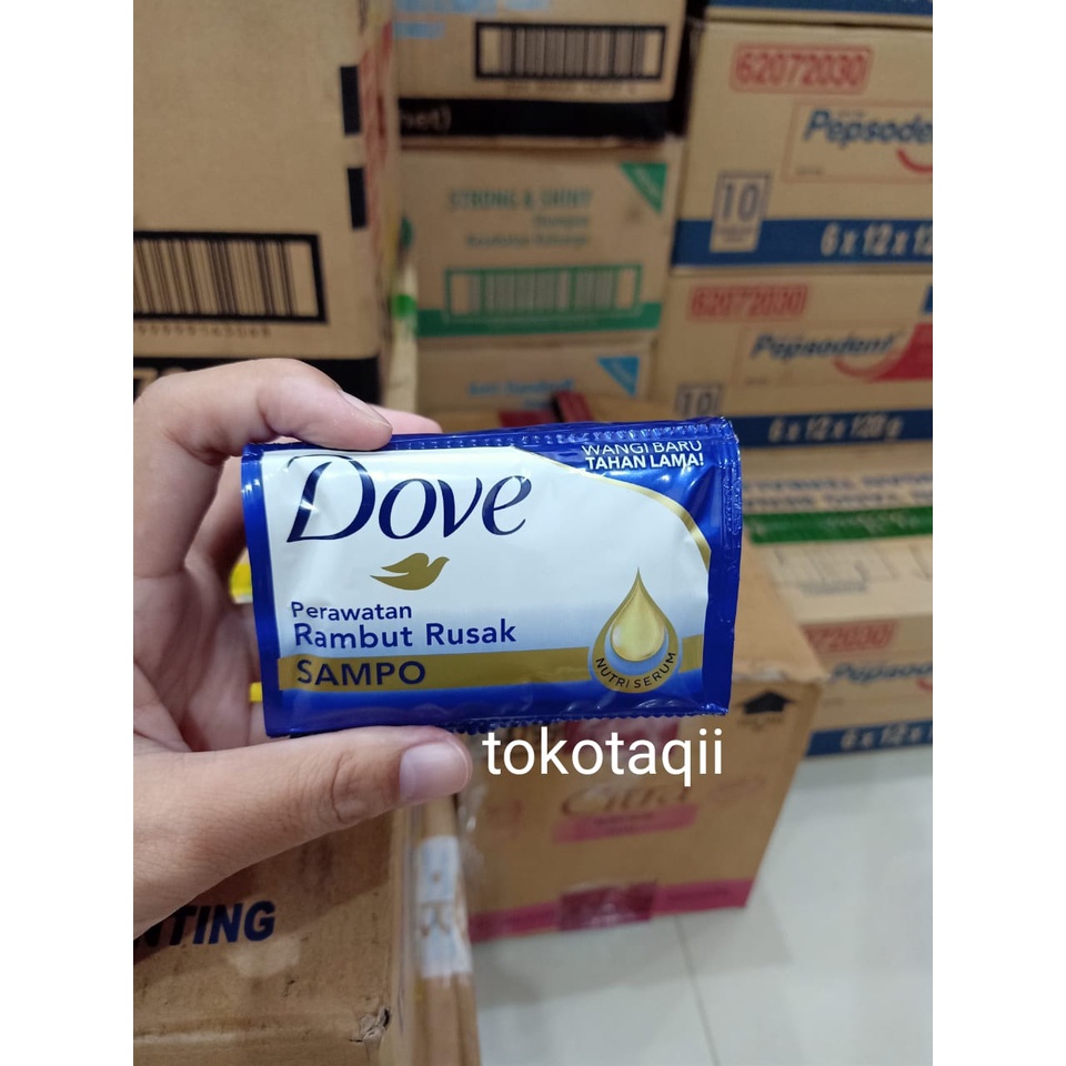 Jual Dove Shampo Kemasan Sachet 9ml harga per Pcs Sampo Dove 9 ml Biru