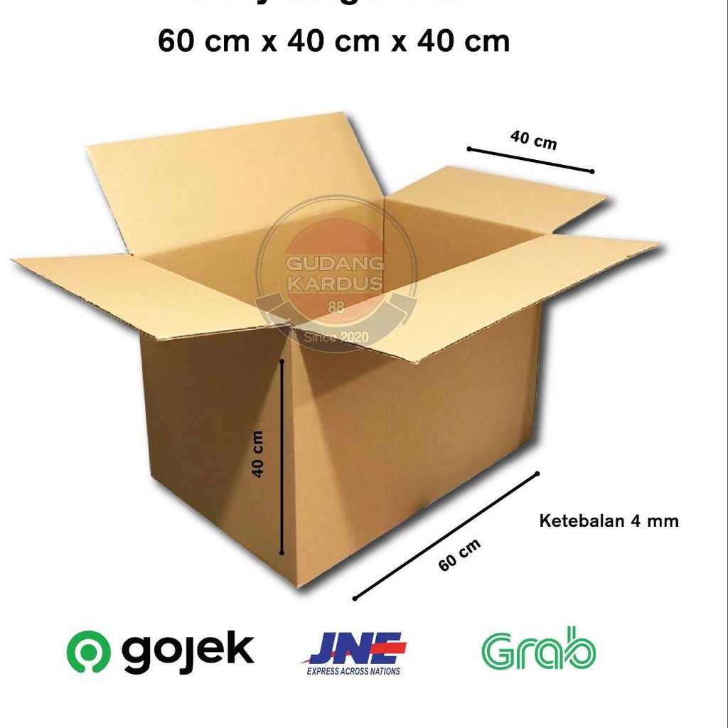 

READY STOK ! KARDUS KARTON BOX POLOS JUMBO BESAR UKURAN 60x40x40 CM