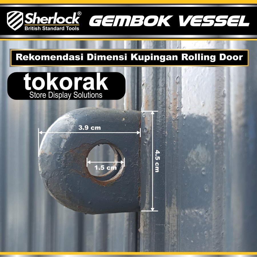 GEMBOK VESSEL FOLDING GATE SHERLOCK GEMBOK TABUNG RUKO GUDANG TOKO