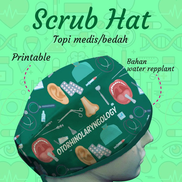 TOPI MEDIS THT / Scrub Hat Motif Printing