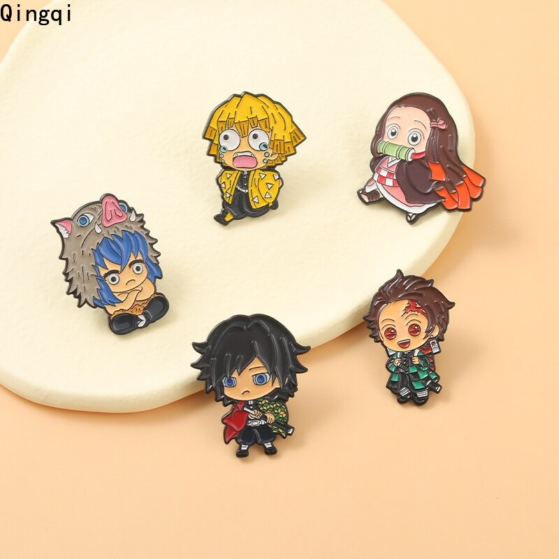 Bros Pin Enamel Desain Anime Jepang Hashibira Inosuke Untuk Aksesoris Ransel