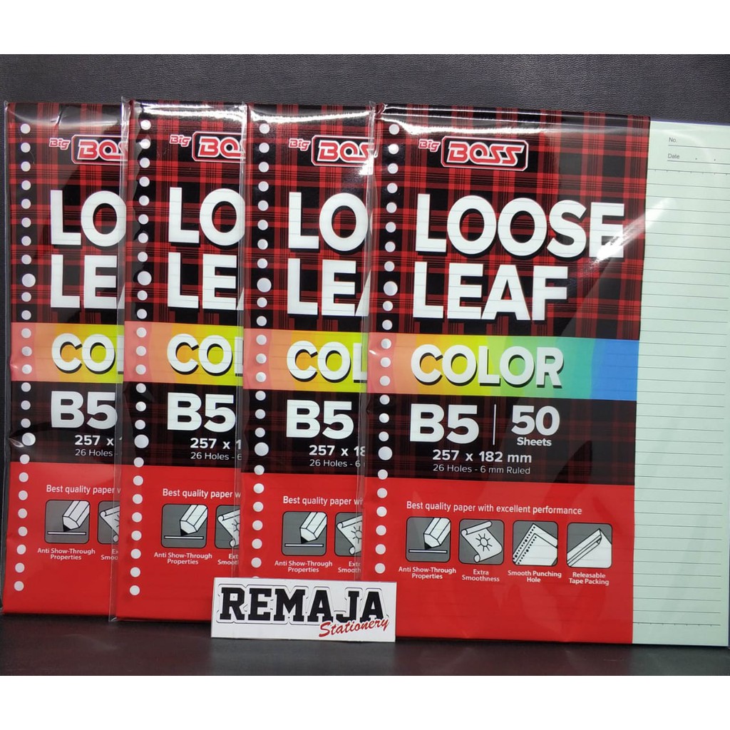 

Big Boss Loose Leaf B5 50 Warna Rainbow
