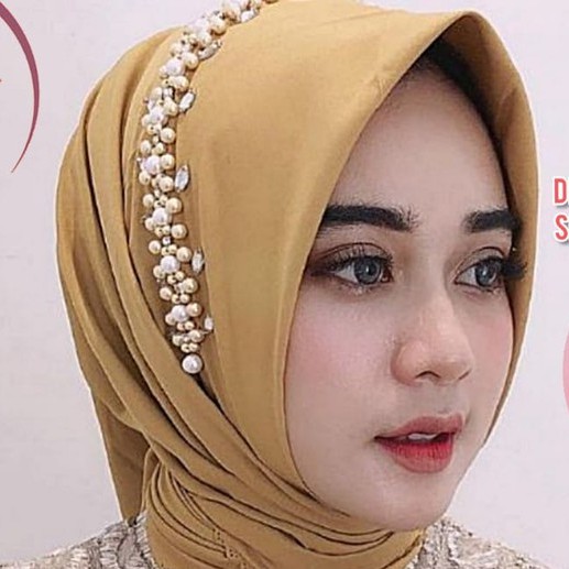 KERUDUNG SEGI EMPAT BELLA SQUARE PAYET/ JILBAB PAYET BELLA SQUARE BAHAN POLLYCOTTON/ HIJAB PAYET-KHAKI