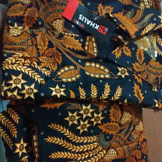 Batik Couple Sarimbit Longcardy Kemeja Manggar Baju Seragam Kantor Alkhalis