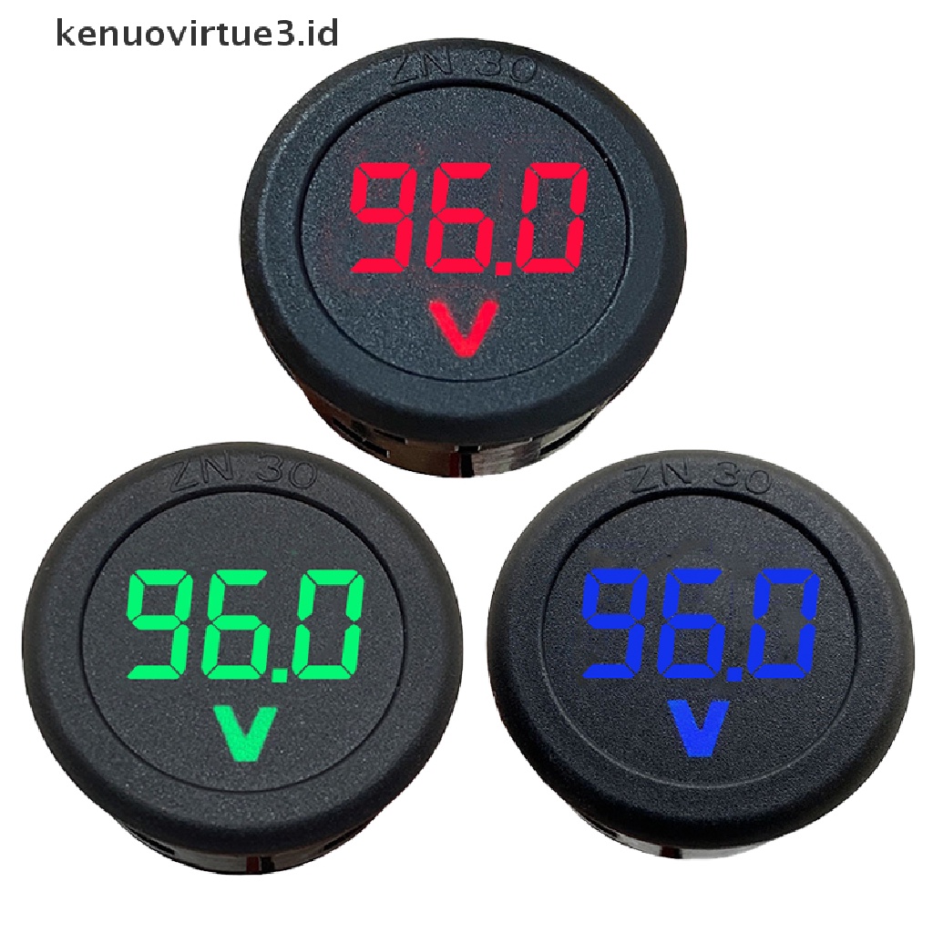 DC Voltmeter Digital 5-100v Bentuk Bulat Dengan Layar Led