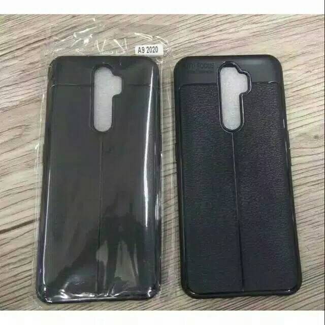 Soft Case Auto Focus Samsung Galaxy A9 2020 Case Carbon Leather Full Protection