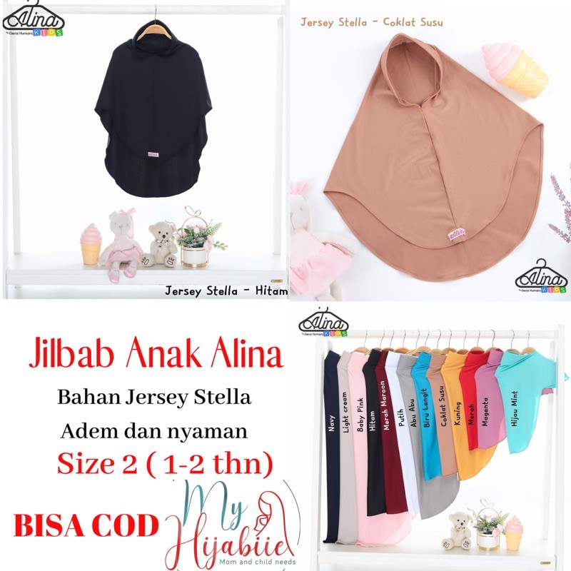 Instan Anak Tk Alina - Hijab Bergo Anak Size 2 Usia 1 2 Tahun