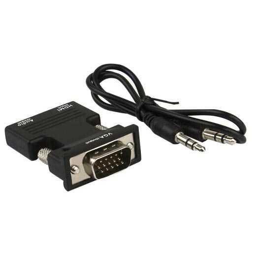 Adapter Converter HDMI Female to VGA Male 1080P Audio Port - HV100200 ( Mughnii )