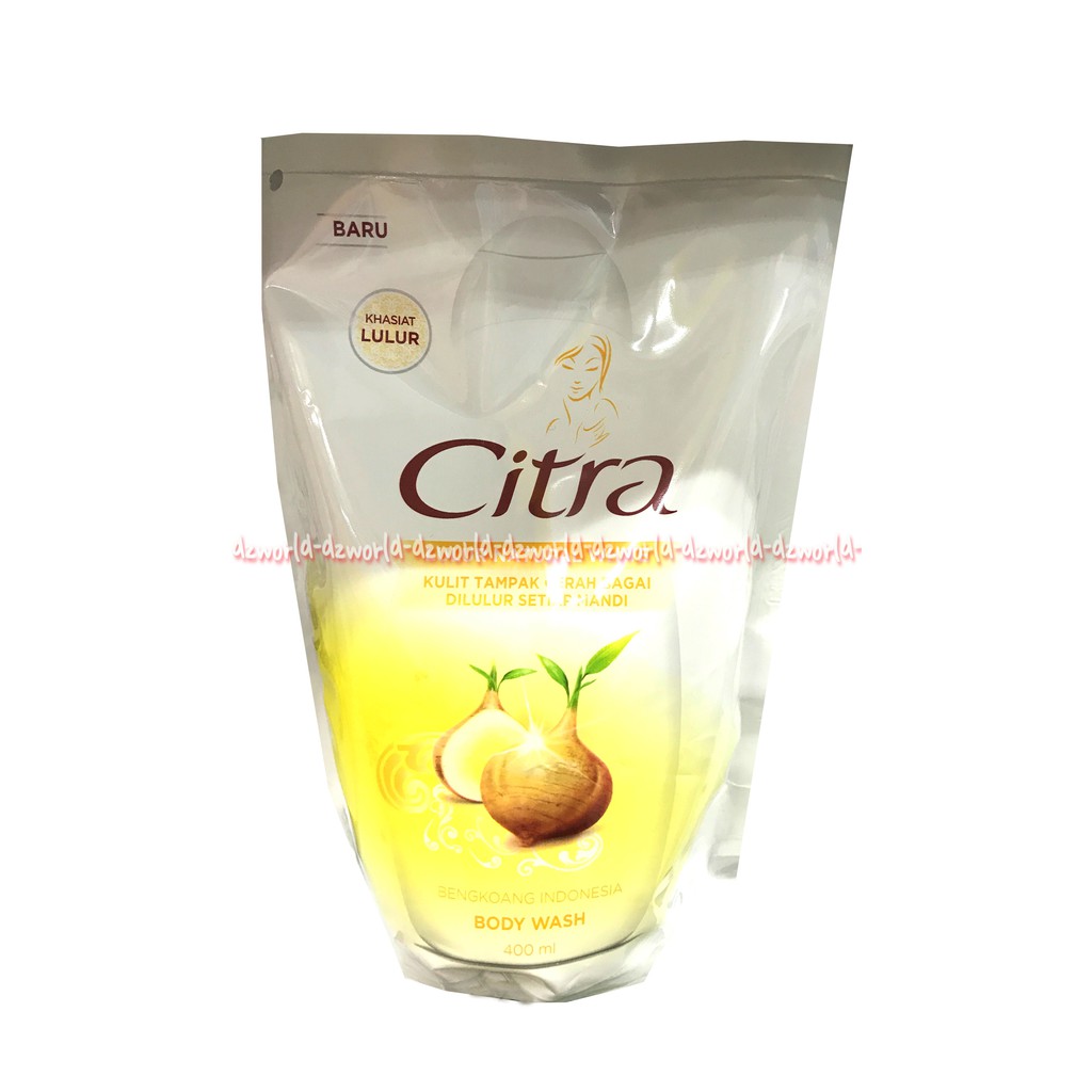 Citra Lulur Natural White Liquid 400ml Body Wash Sabun Cair Isi Ulang Refill Kuning