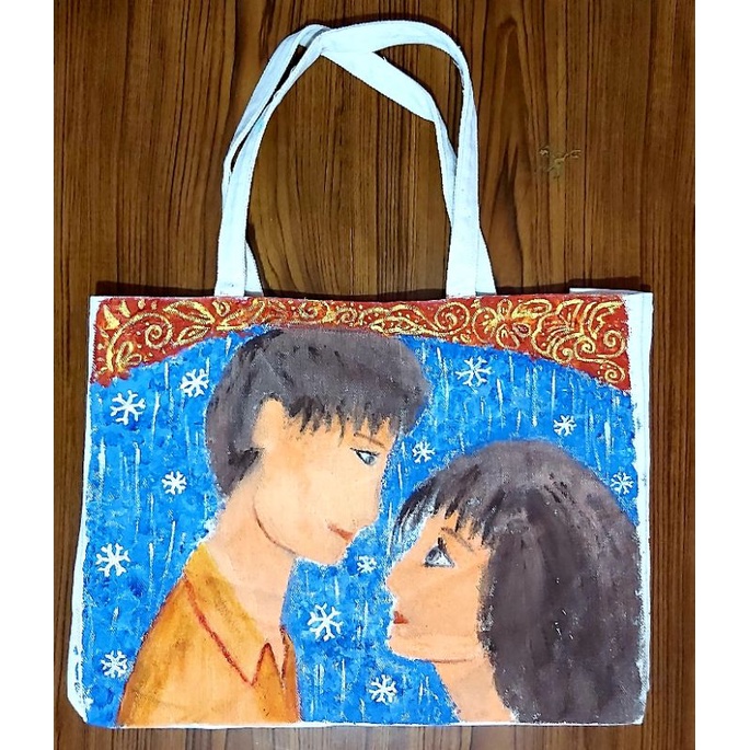 Tas reject-Tas Kanvas Lukisan Tangan Asli (bukan printed)