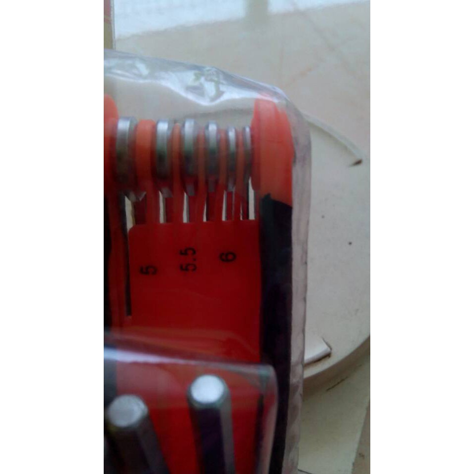 Kunci L set 9pcs Model Lipat Kenmaster, Hex Key