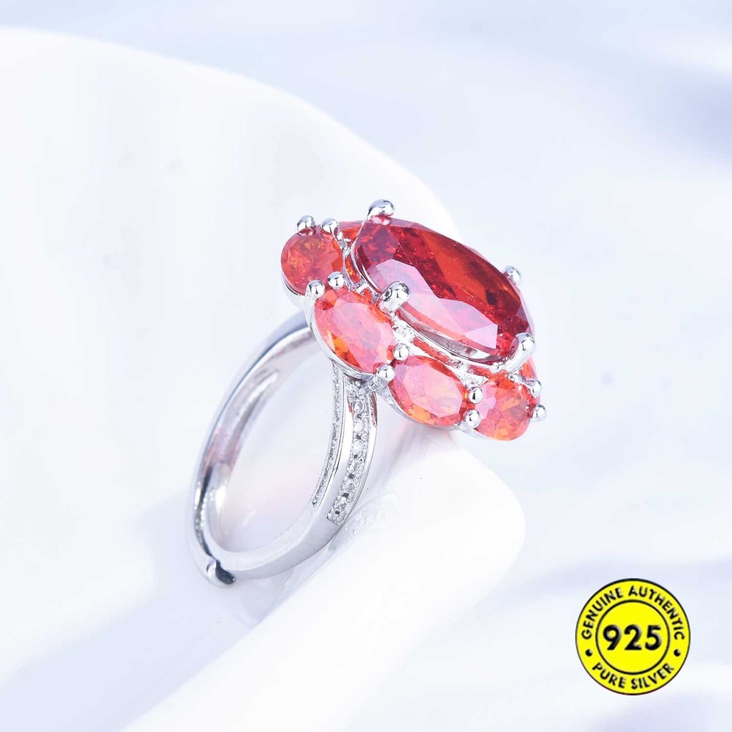 New Luxury Colored Gems Open Adjustable Ring Creative Female