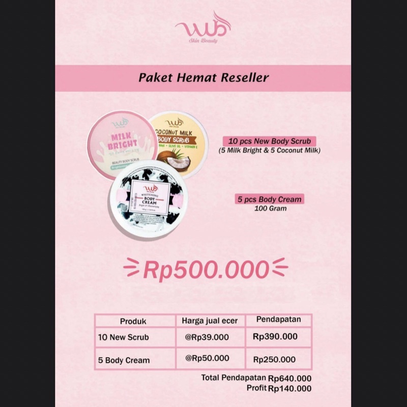WUB Skin Beauty Paket Hemat Reseller