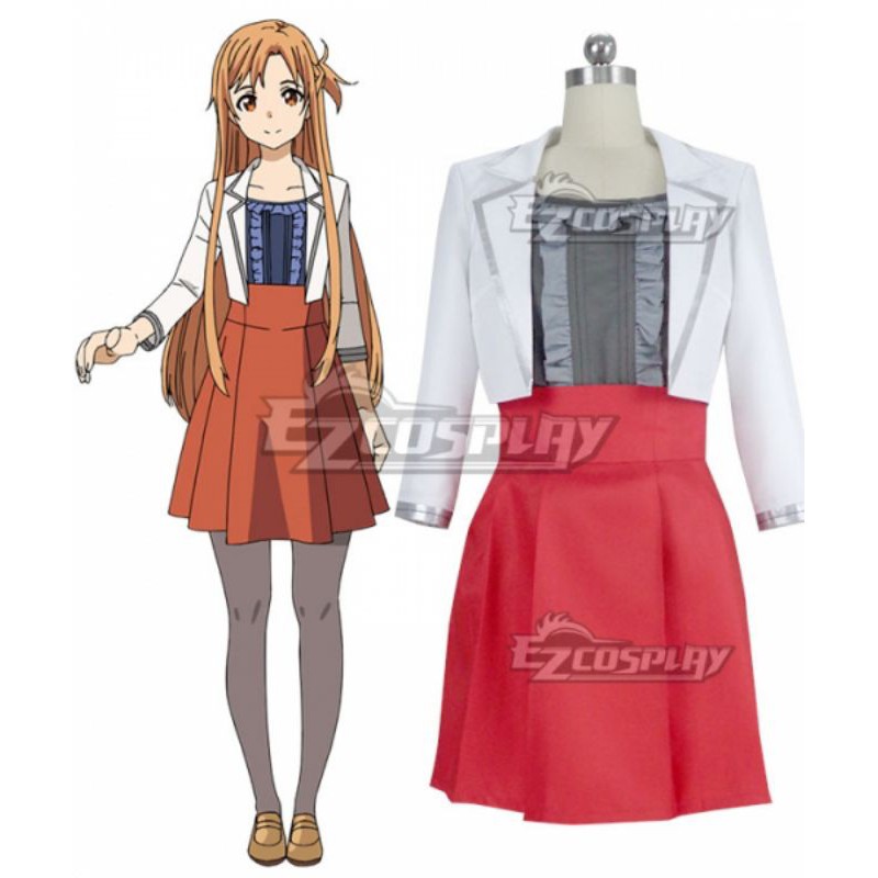 Sword Art Online Yuuki Asuna Daily ver Cosplay Costume Anime Female