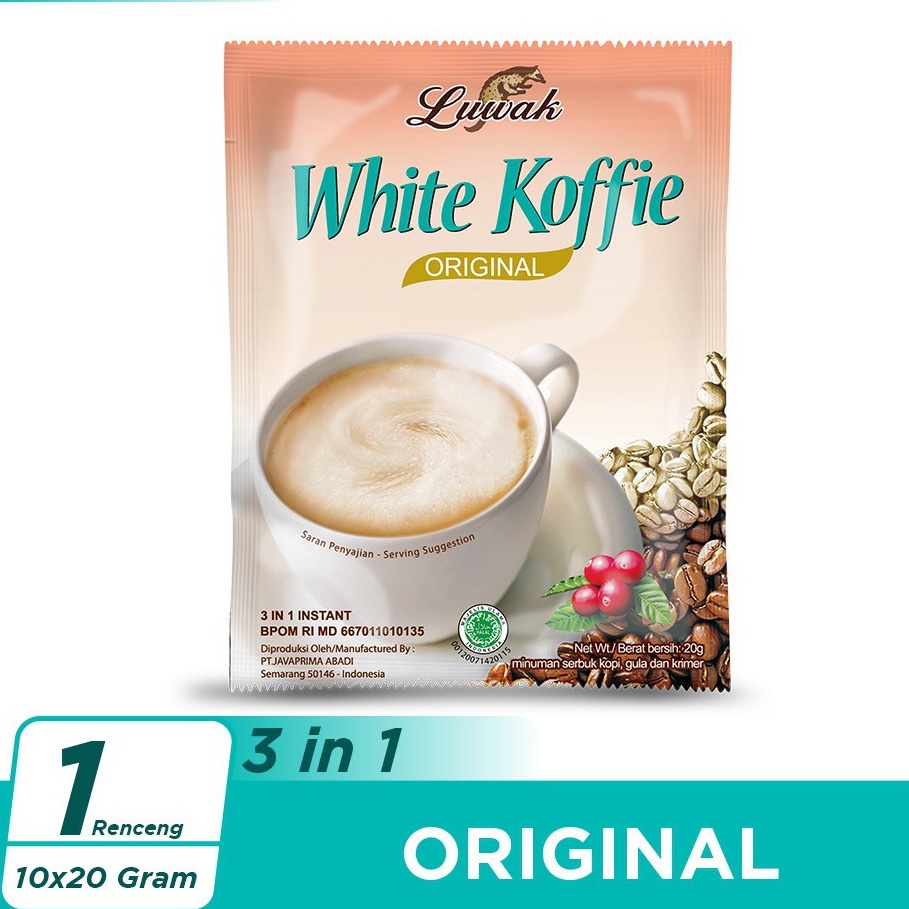 

KOPI LUWAK WHITE COFFEE OROGINAL 1 RENCENG = 10 SACHET / LUWAK KOPI MURAH / LUWAK WHITE KOPI