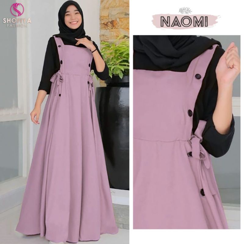 NAOMI SET Gamis Casual set inner spandek dan outer katun - Original by SHOFIYA