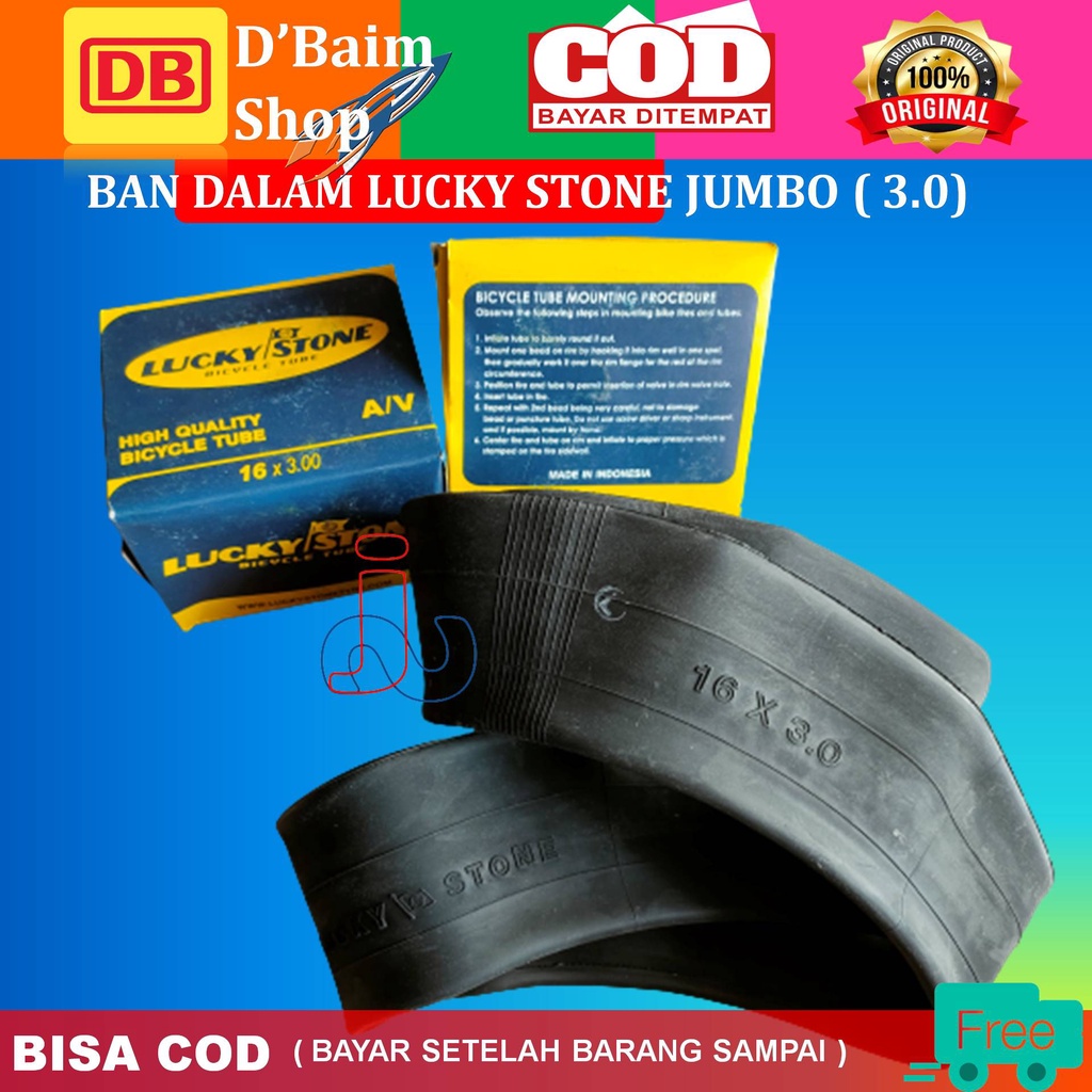 Ban Dalam sepeda Jumbo Atau Fat (16 x 3.0) Lucky Stone