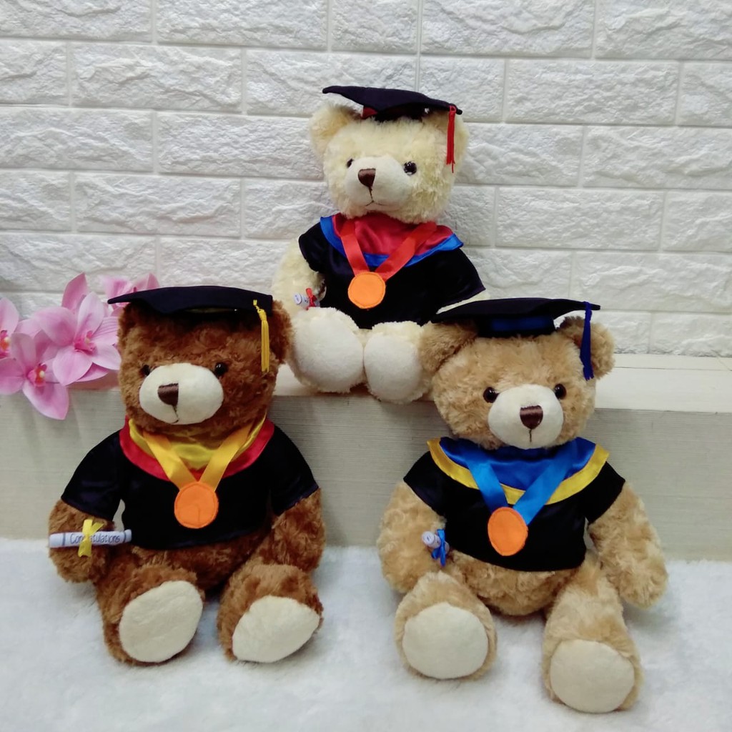 Boneka Toga Bear Snaill 10&quot;/23cm/Kado Wisuda Boneka Toga/Boneka Wisuda/Boneka Teddy Bear