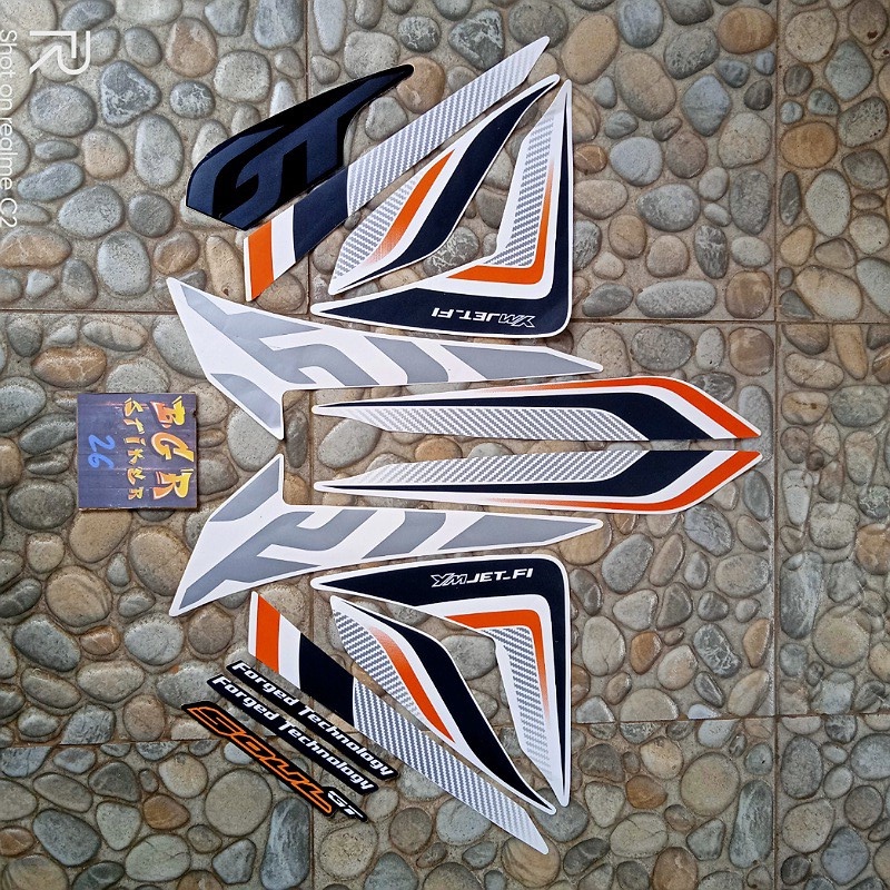 stiker striping motor yamaha mio soul gt 2014 putih