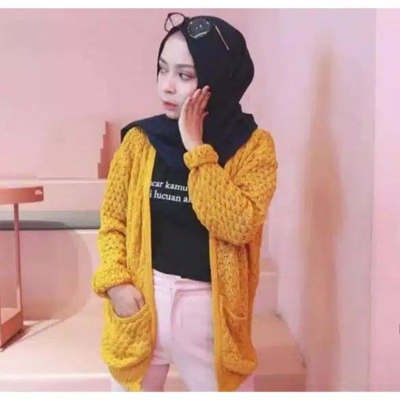 Popcron Cardigan Rajut Nanas