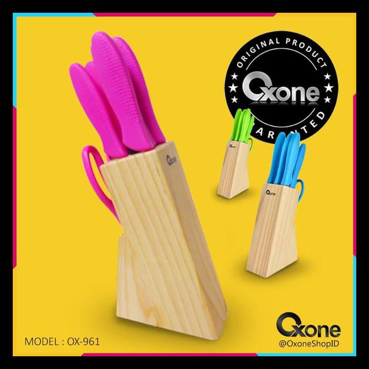 Ox-961 Pisau Dapur Set Oxone Stainless - Biru Terbaik