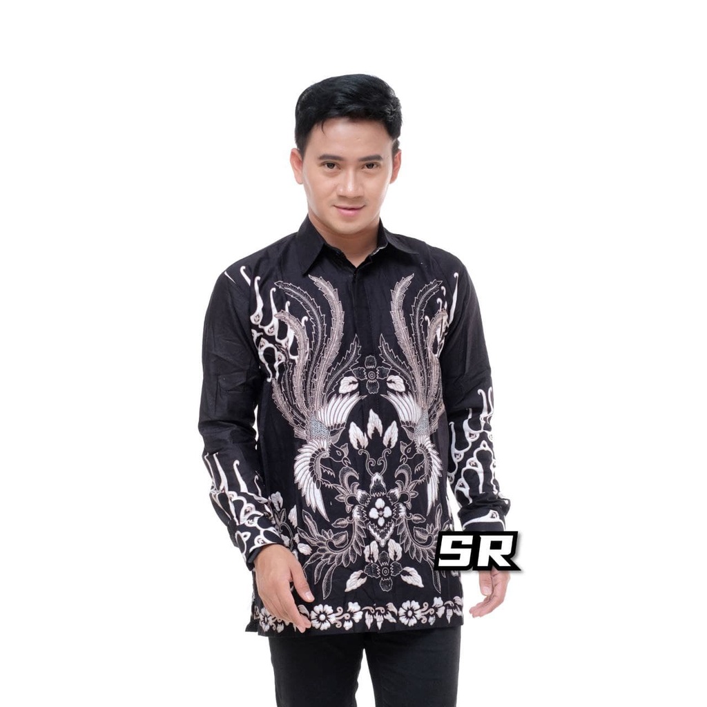 EMHABATIK | BATIK COUPLE PRIA WANITA LENGAN PANJANG MODERN TUNIK #2-KMJ TARING HITAM