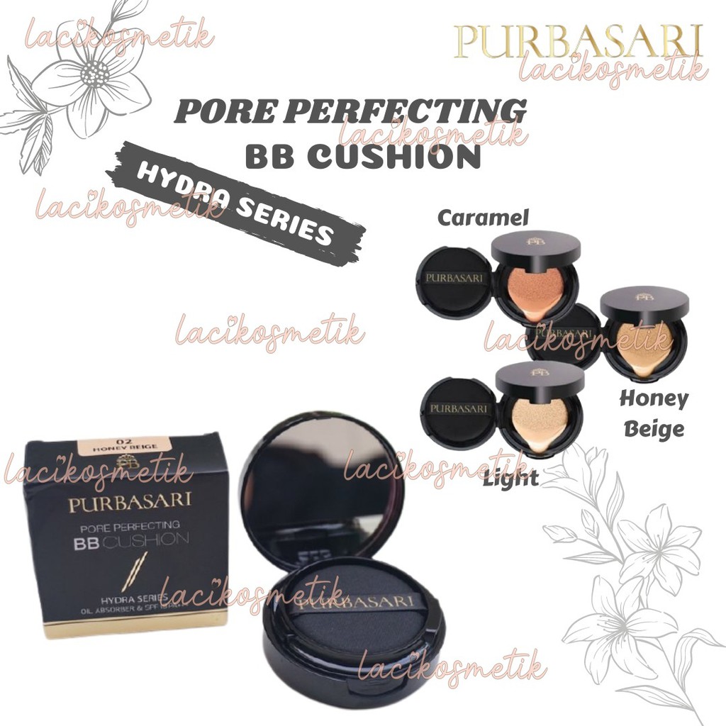 ✨LACIKOSME✨ PURBASARI PORE PERFECTING BB CUSHION - FULLSIZE | REFILL BPOM ORIGINAL