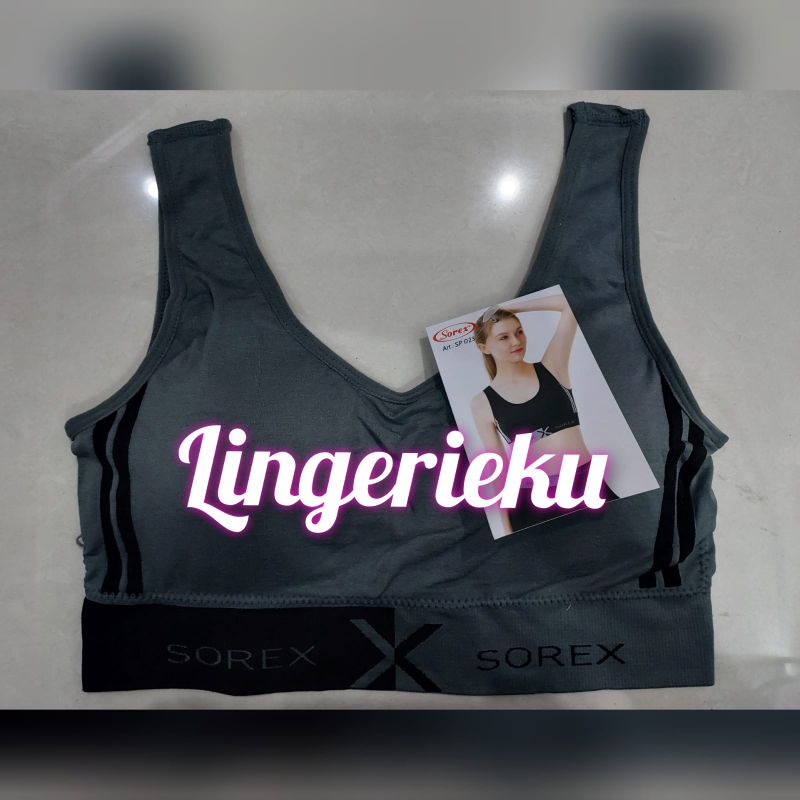Sorex SP 023 BH Bra Sport Wanita Sorex Exclusive Busa Tanpa Kawat Freesize-Abu