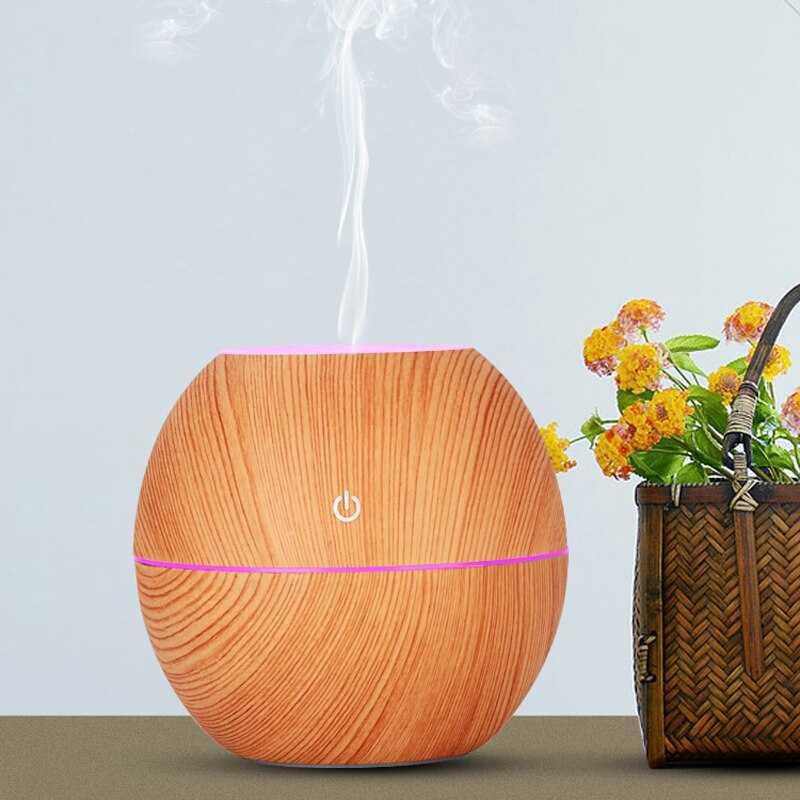 Ultrasonic Humidifier Aroma Essential Oil Wood 130ml PROMO