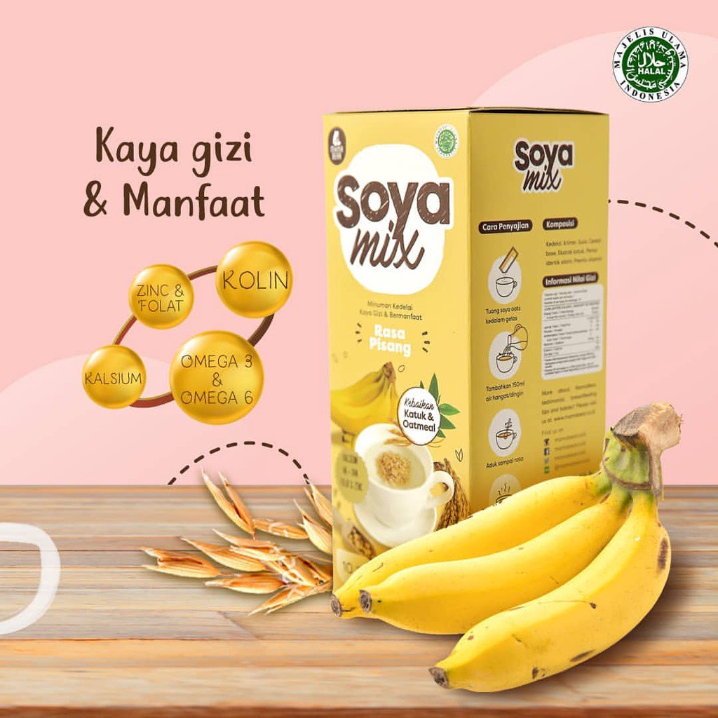 MamaBear Zoya Mix 10 Sachet 20gr Minuman Kedelai Soya Mix Mama Bear Pisang Cokelat Melon WHS