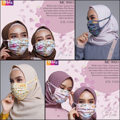 [Ready]Masker Nibras MC 02 002 Masker Hijab MAsker Tali Masker 2 Ply Masker Cantik Masker Kain