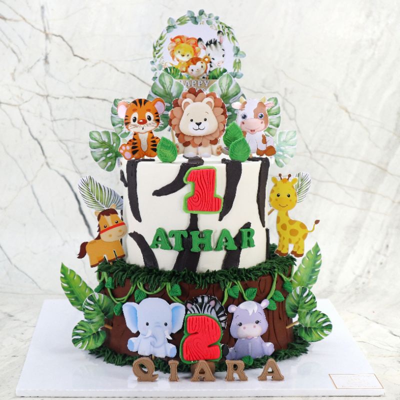 

cake karakter tingkat animal hewan safari lamongan