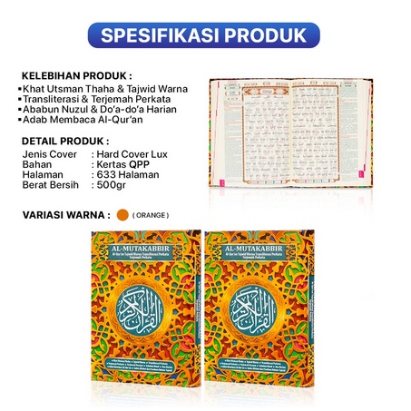 Al Quran Al Mutakabbir B6 HC - Al Quran Terjemah Dan Transliterasi Perkata Tajwid Warna REGULER