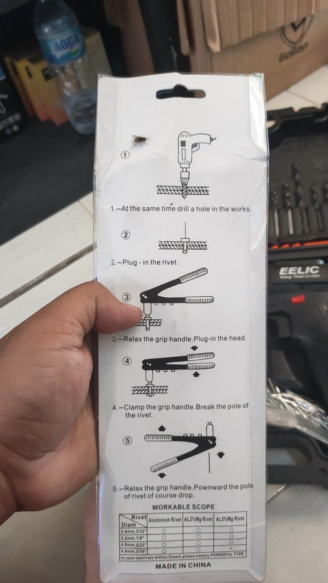 Eelic Tar-w10i Mix Tang Rivet  Hand Reveter 10 Inch + 50 Pcs Paku Tang Rivet Pak-3.2x5mm