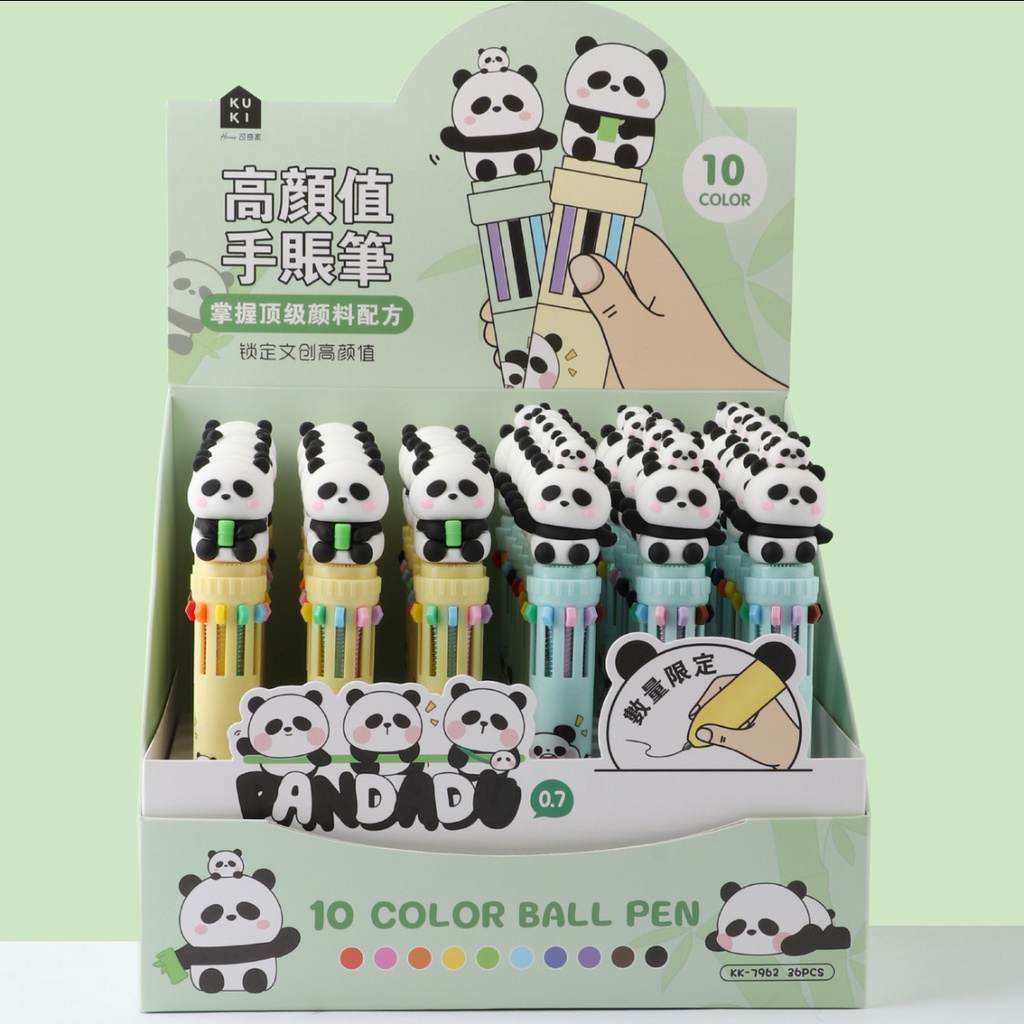 

PENA BOLPOIN PULLPEN CHARACTER LUCU PANDA 10 WARNA TINTA