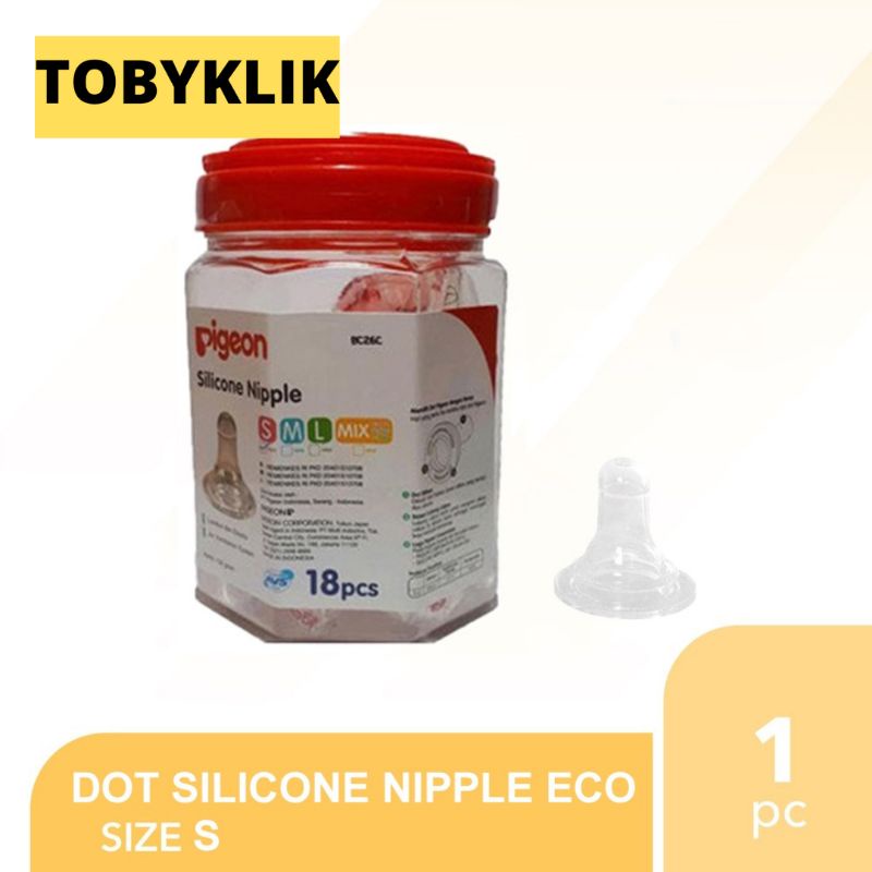 Pigeon DOT Silicone Nipple Eco size S,M,L ( tanpa toples) ECER !!