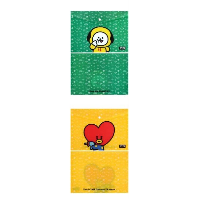 Map Karakter BT21 / Tempat Penyimpanan Dokumen Kertas / Map Plastik Lucu Gambar BT21 Army