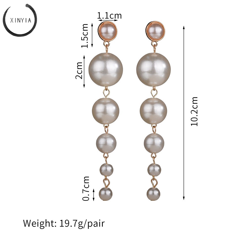 【COD】Anting Panjang anting korea Simple dengan Liontin Mutiara Imitasi untuk Wanita