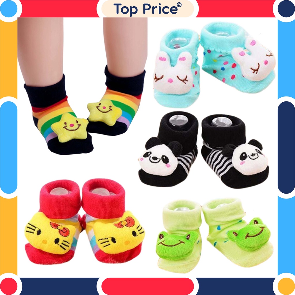 Topprice  Kaos Kaki Sepatu Bayi Karakter 3D Lucu Kaos Kaki Anti Slip Murah Produk Import BB08