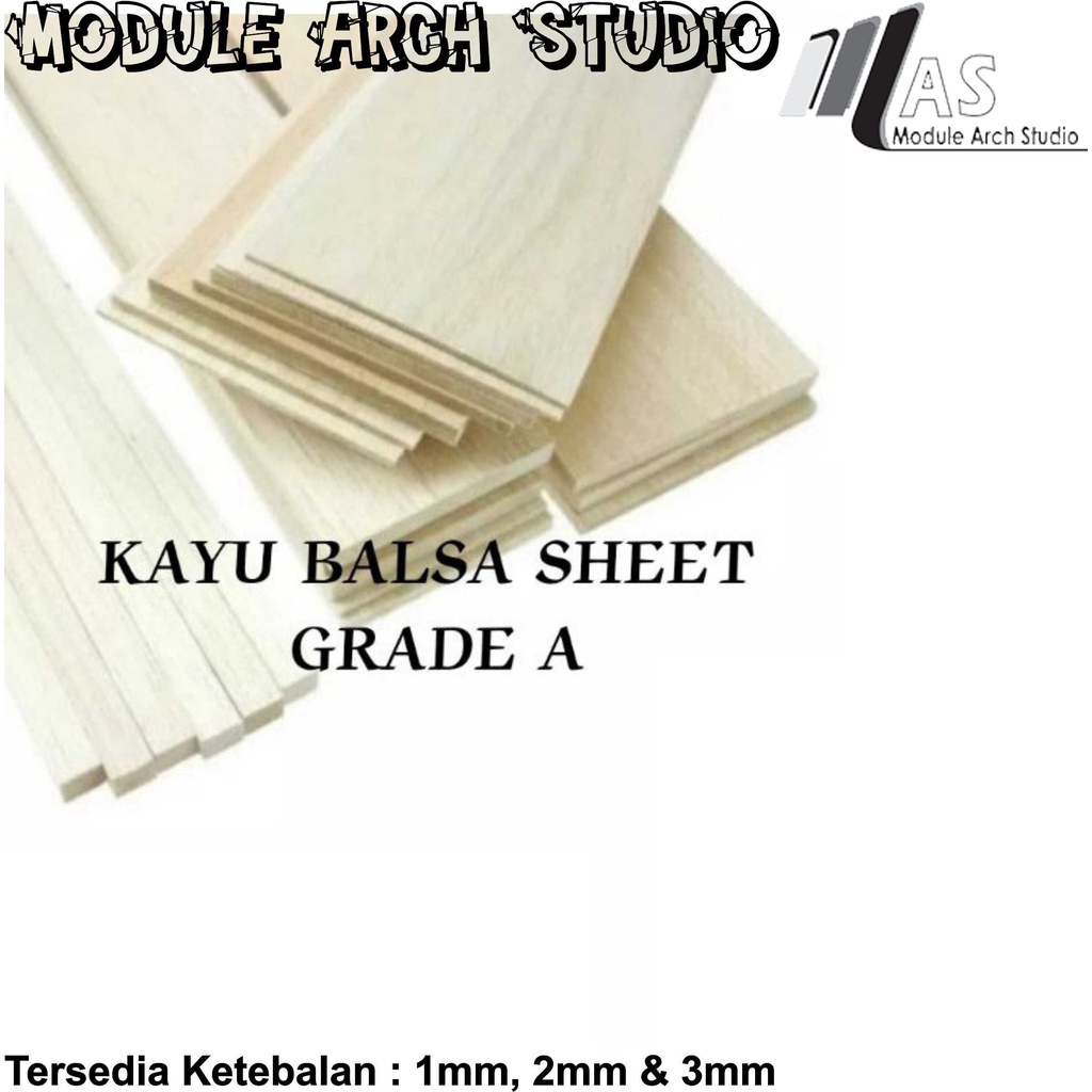 Kayu Balsa 3mm (10x30cm) - Balsa Sheet