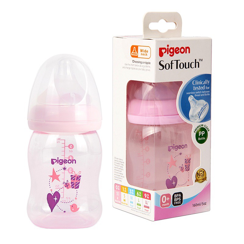 Pigeon PP MOTIF 160ml Wide Neck SofTouch Peristaltic Plus Wideneck