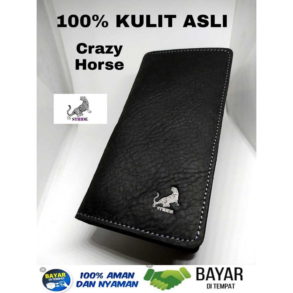 Dompet Kulit Asli Crazy Horse - Dompet Pria Kulit Sapi Asli Tahan Api - Dompet Kulit Asli Pria Original Distro Murah