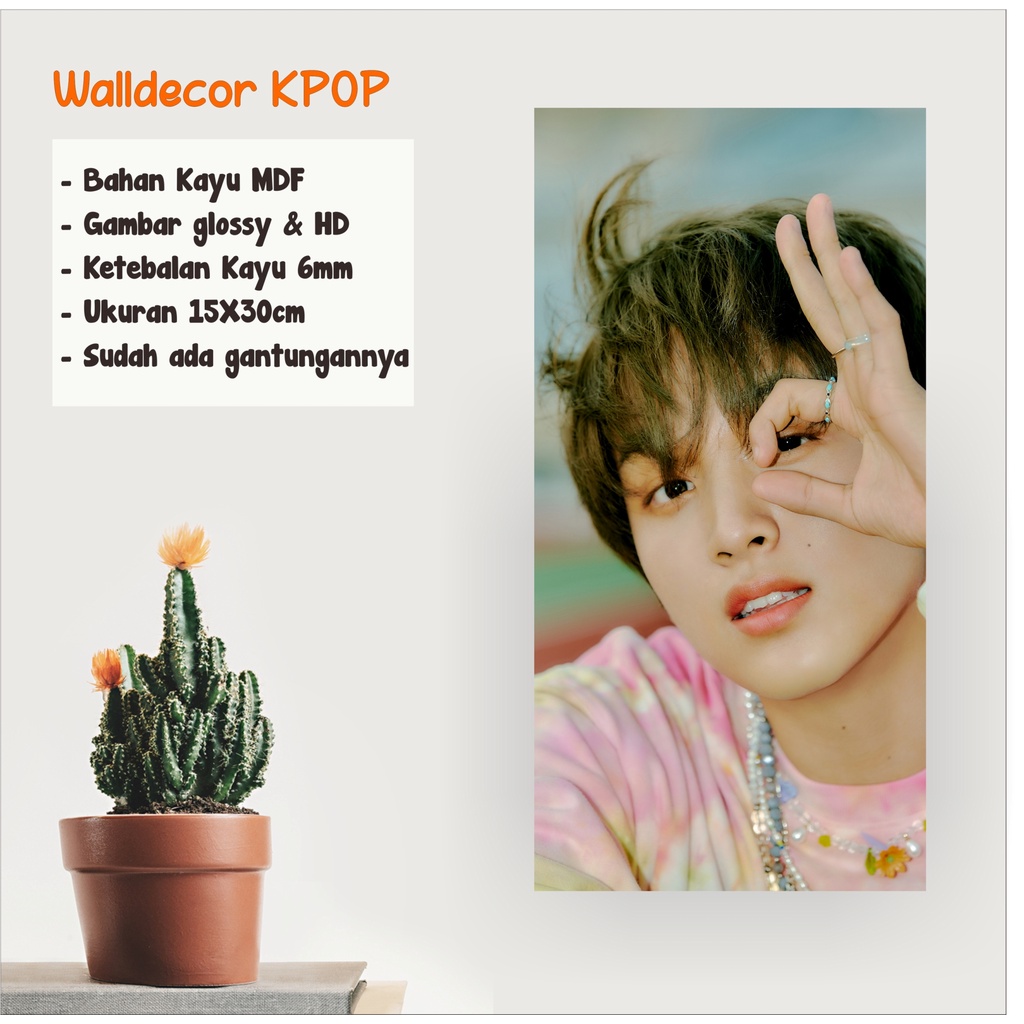 WALLDECOR NCT DREAM HAECHAN HELLO FUTURE UKURAN 15X30 CM WALL DECOR POSTER KAYU HIASAN DINGDING KPOP